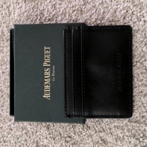NWB Audemars Piguet Black Leather Card Holder Wallet